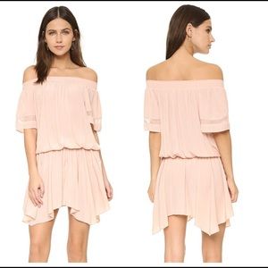 Ramy Brook Blush Pink Off-the-Shoulder Mini Dress